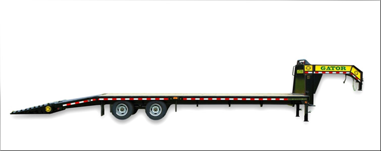 Gooseneck Flat Bed Equipment Trailer | 20 Foot + 5 Foot Flat Bed Gooseneck Equipment Trailer For Sale   Crockett County, Tennessee